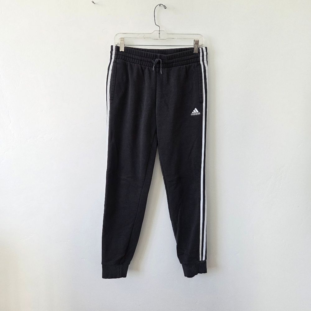 Women's Adidas Jogger Sweatpants Thick Cozy Logo Black Sporty Athletic Y2K 90s M